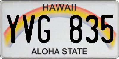 HI license plate YVG835