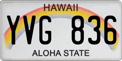 HI license plate YVG836