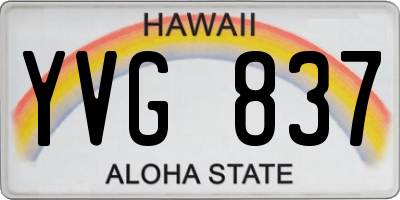 HI license plate YVG837