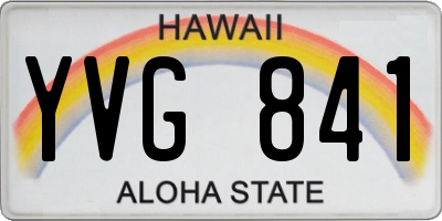 HI license plate YVG841