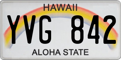 HI license plate YVG842