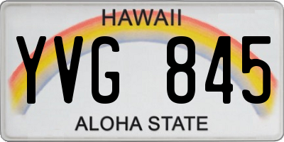 HI license plate YVG845