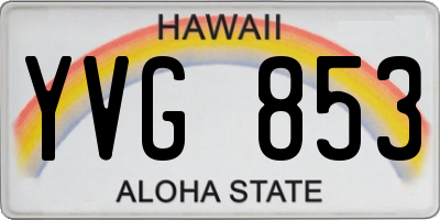 HI license plate YVG853