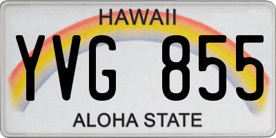 HI license plate YVG855
