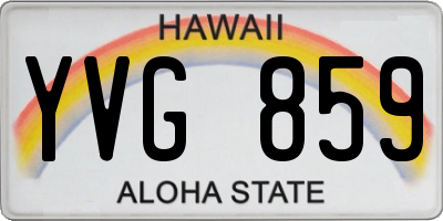 HI license plate YVG859