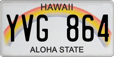 HI license plate YVG864