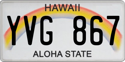 HI license plate YVG867