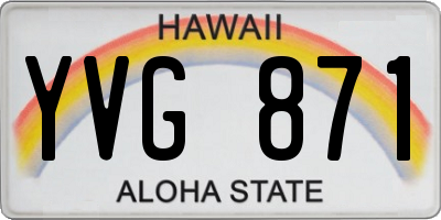 HI license plate YVG871