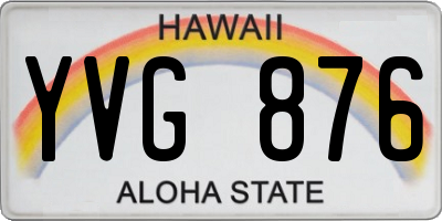 HI license plate YVG876
