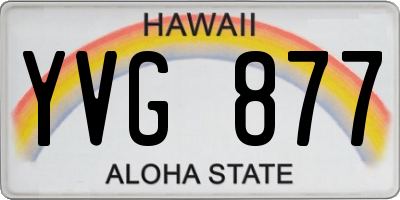 HI license plate YVG877