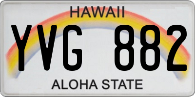 HI license plate YVG882