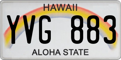 HI license plate YVG883