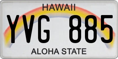 HI license plate YVG885