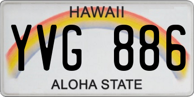 HI license plate YVG886