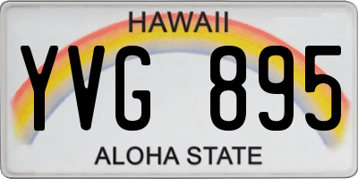 HI license plate YVG895