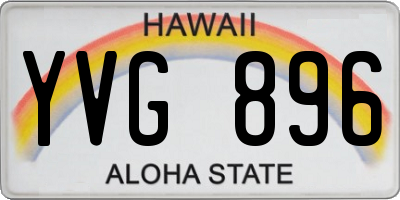 HI license plate YVG896