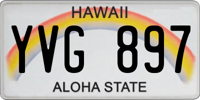 HI license plate YVG897