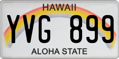 HI license plate YVG899