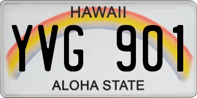 HI license plate YVG901