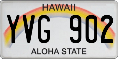 HI license plate YVG902