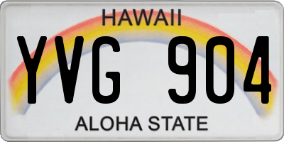 HI license plate YVG904