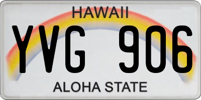 HI license plate YVG906