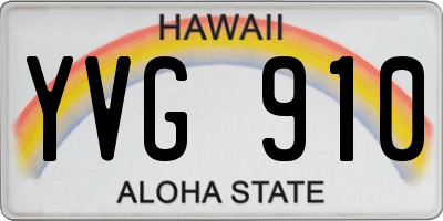 HI license plate YVG910