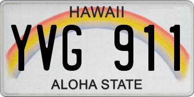 HI license plate YVG911