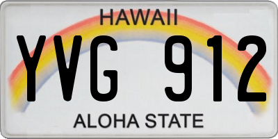 HI license plate YVG912