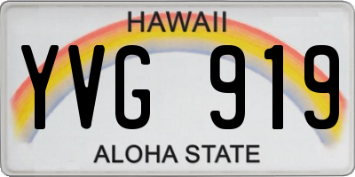 HI license plate YVG919
