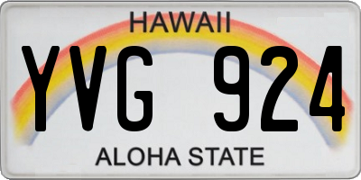 HI license plate YVG924