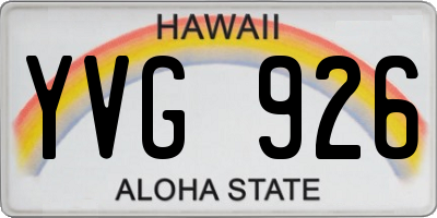 HI license plate YVG926