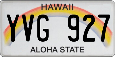HI license plate YVG927