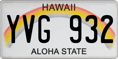 HI license plate YVG932