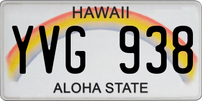 HI license plate YVG938