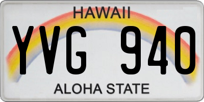 HI license plate YVG940
