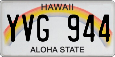 HI license plate YVG944