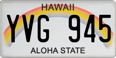HI license plate YVG945