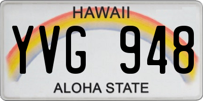 HI license plate YVG948