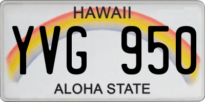 HI license plate YVG950