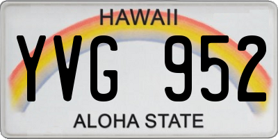 HI license plate YVG952