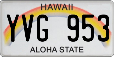 HI license plate YVG953