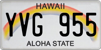 HI license plate YVG955