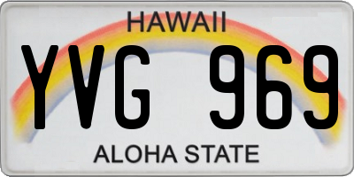 HI license plate YVG969