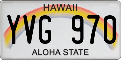 HI license plate YVG970
