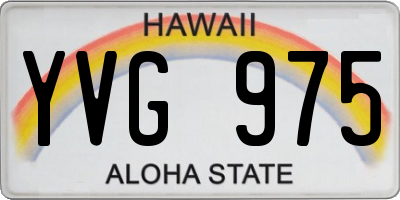 HI license plate YVG975