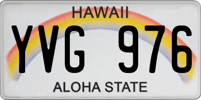 HI license plate YVG976