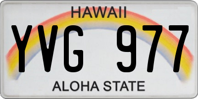 HI license plate YVG977