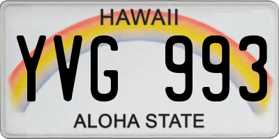 HI license plate YVG993