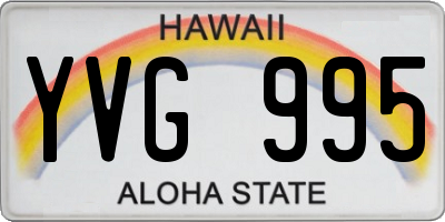 HI license plate YVG995